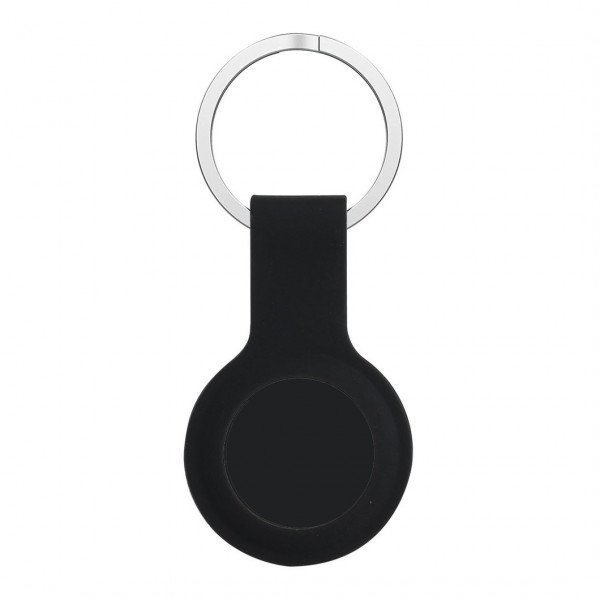 Wholesale Short Silicone AirTag Tracker Holder Loop Case Cover Ring Key Chain for Apple AirTag (Black)